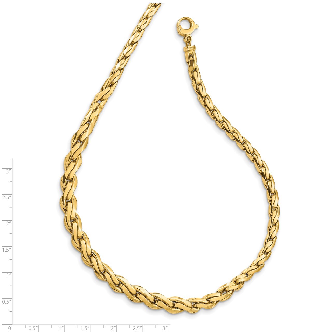 14k Polished Graduated Fancy Link 18in Necklace-2