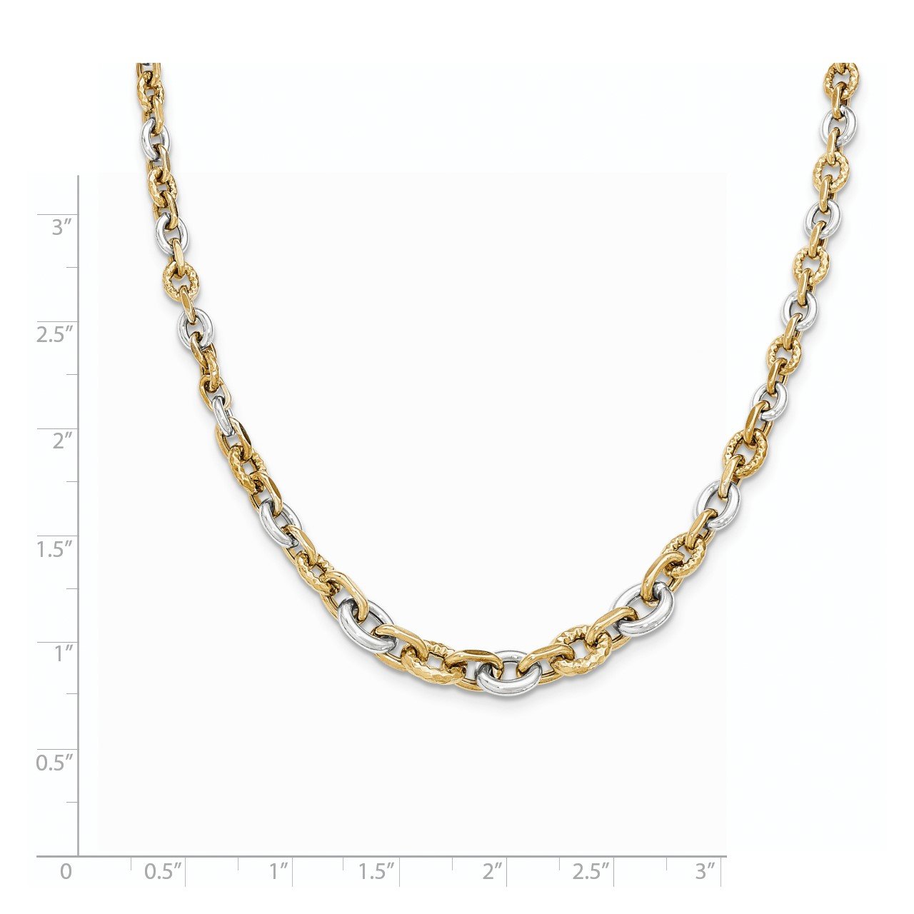14K Two-tone Polished and Diamond Cut Necklace-1