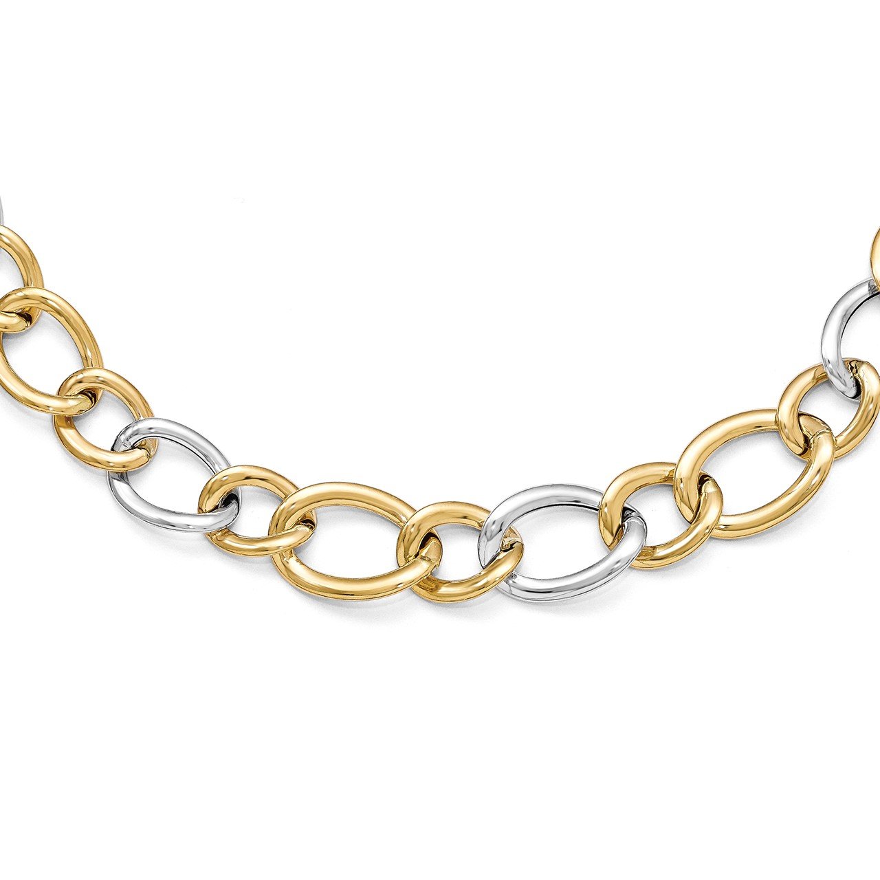 Leslie's 14k Two-tone Polished Link Necklace