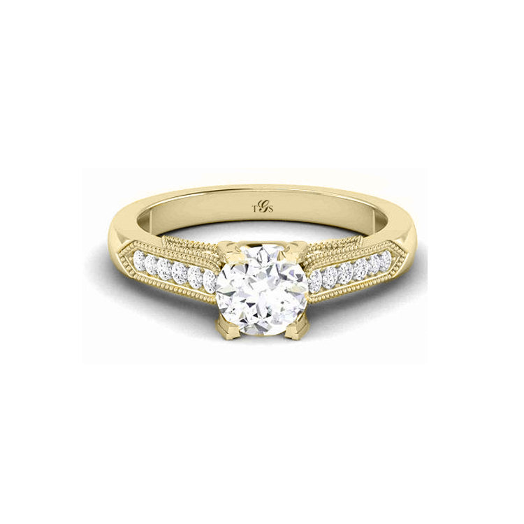 14K White Gold Diamond Engagement Ring (Center Stone Not Included)-3