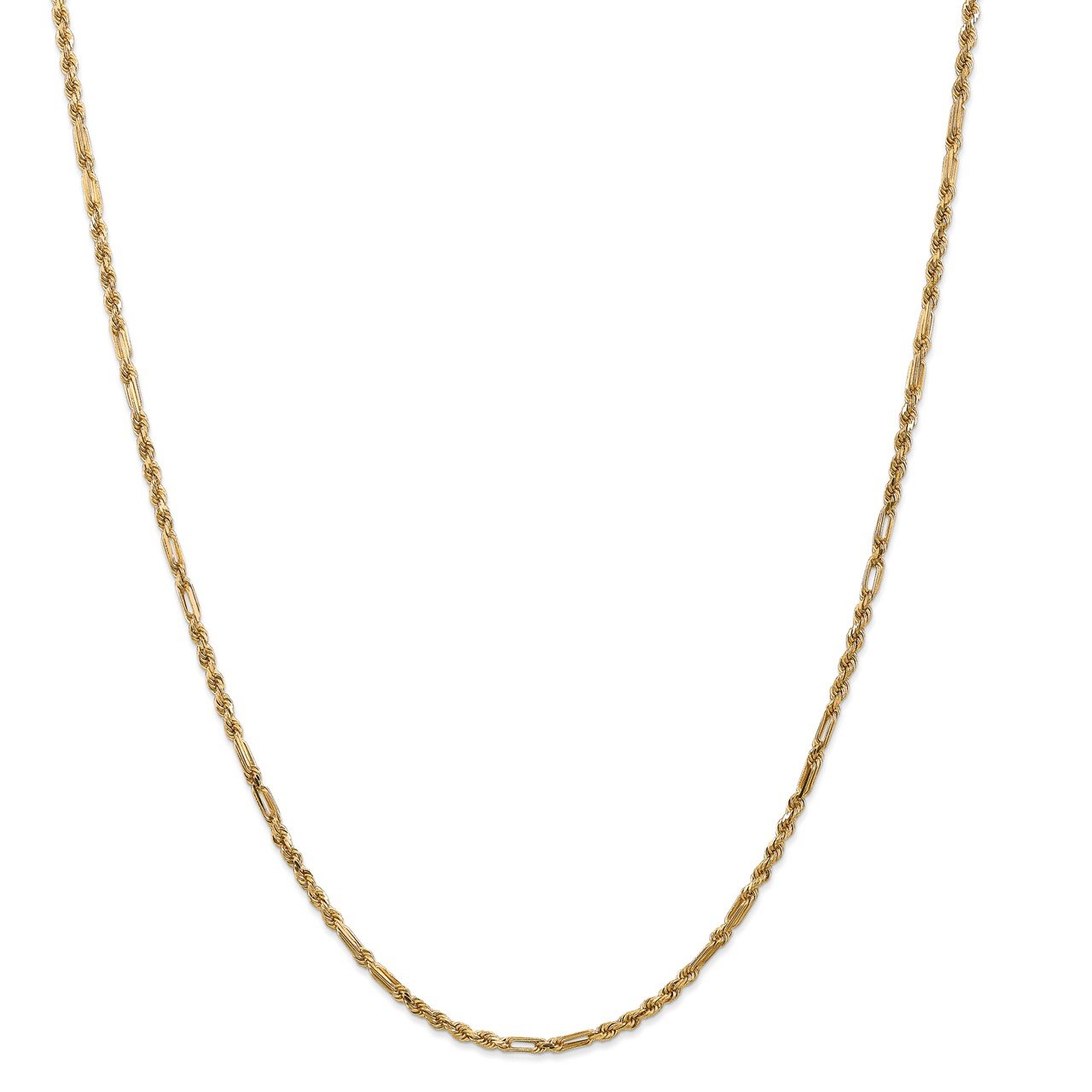 14k 2.5mm D/C Milano Rope Chain