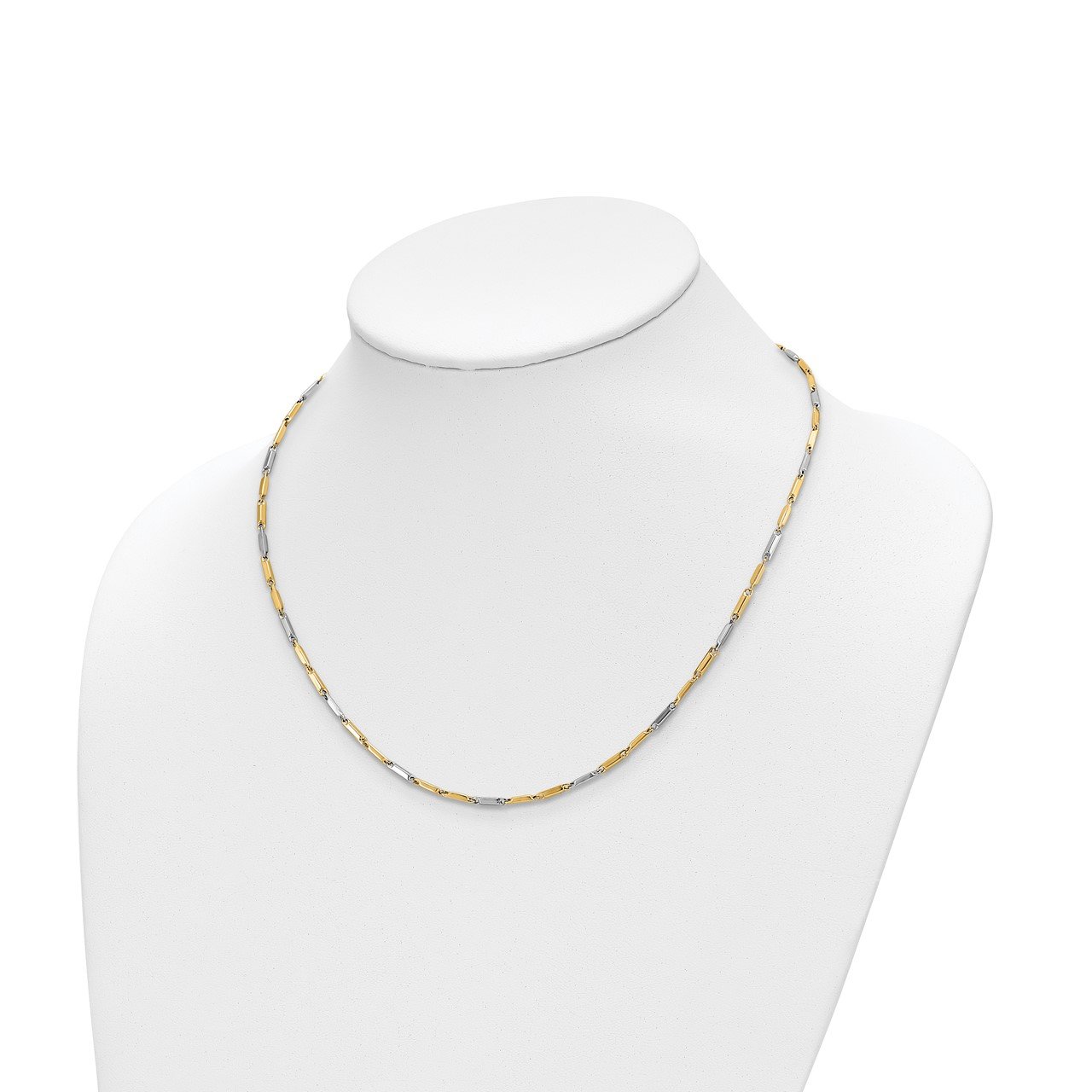Leslie's 14K Two-tone Polished Link Necklace-1