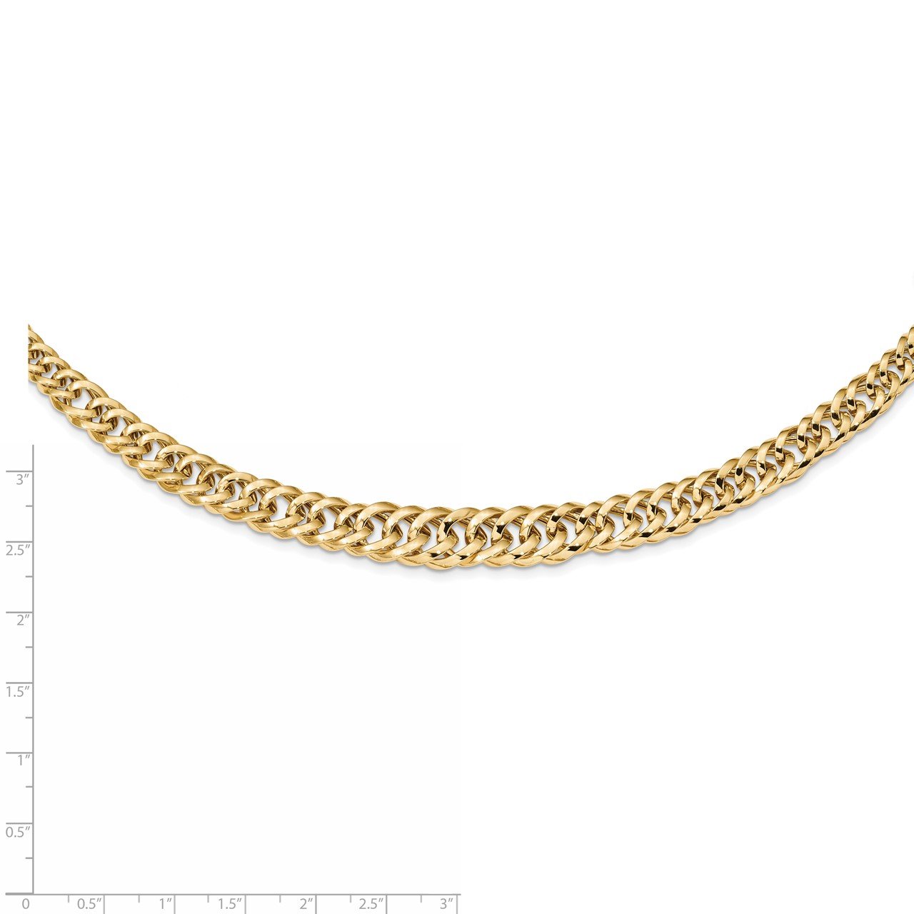 14k Polished Fancy Graduated Curb Chain Necklace-1