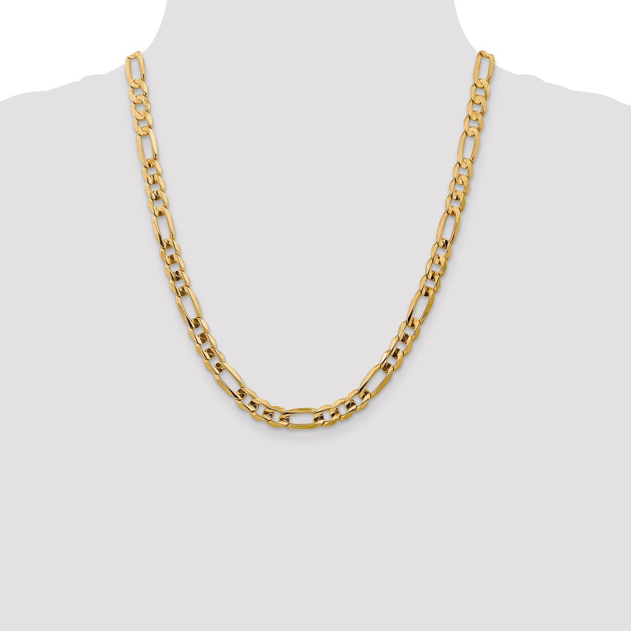 14k 7.5mm Concave Open Figaro Chain-1