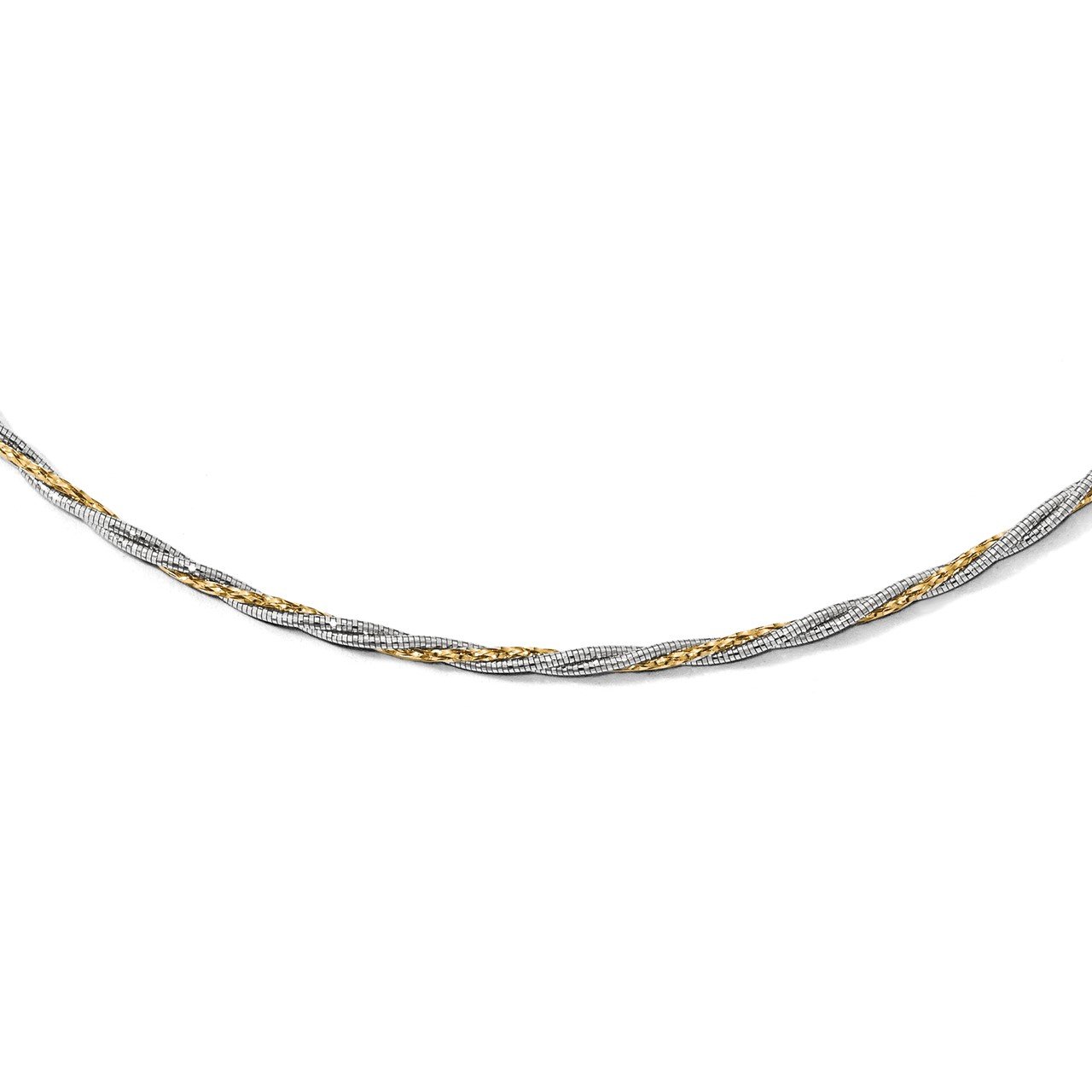 Leslie's 14K Two-tone Polished Braided with 2in ext. Necklace