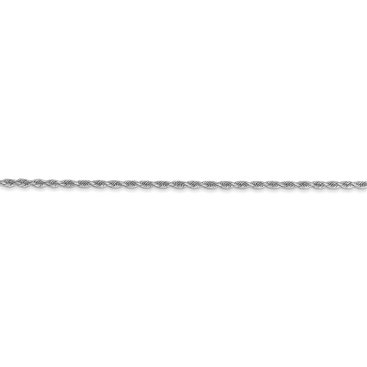 14k White Gold 1.5mm D/C Rope with Lobster Clasp Chain-2