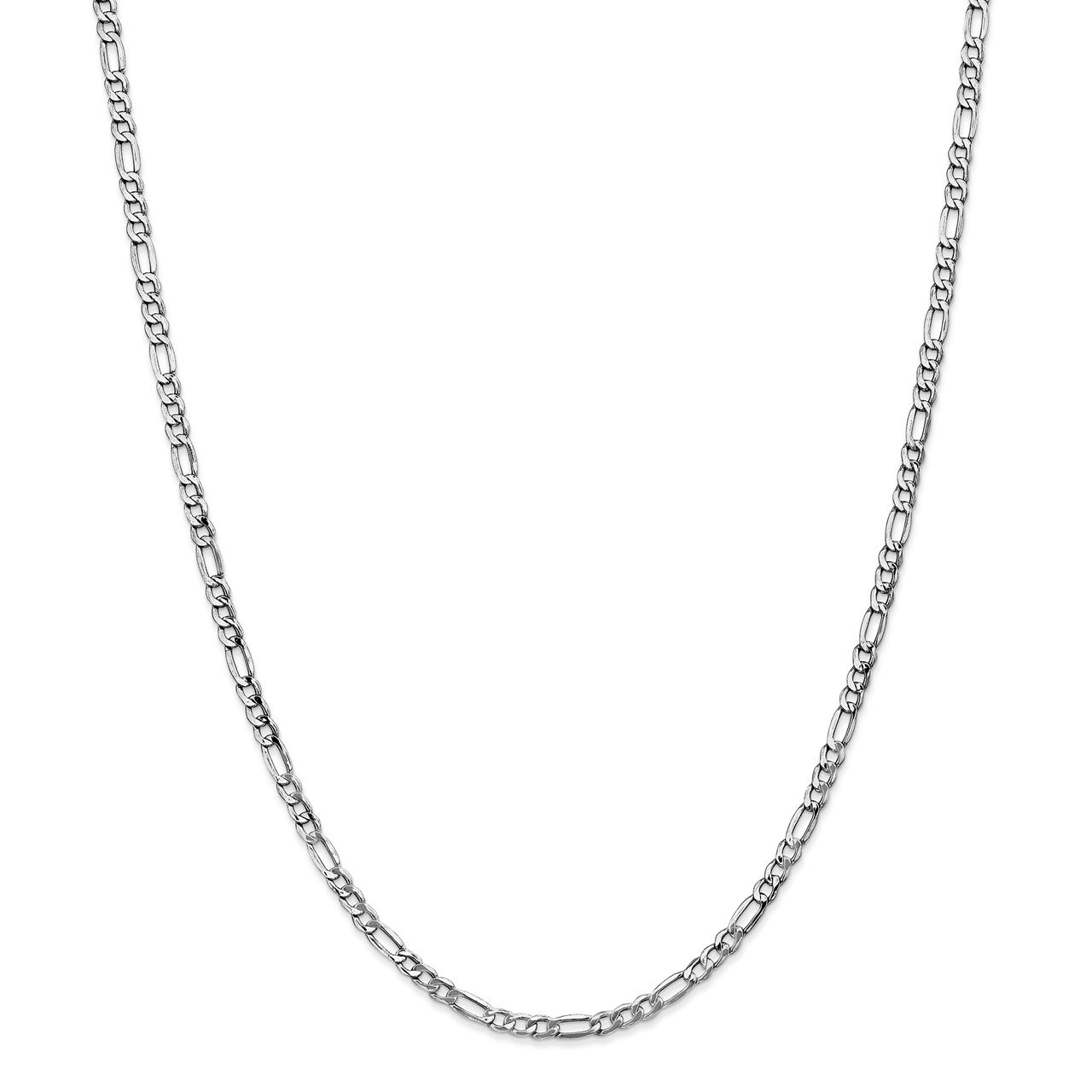 14k WG 3.5mm Semi-Solid Figaro Chain