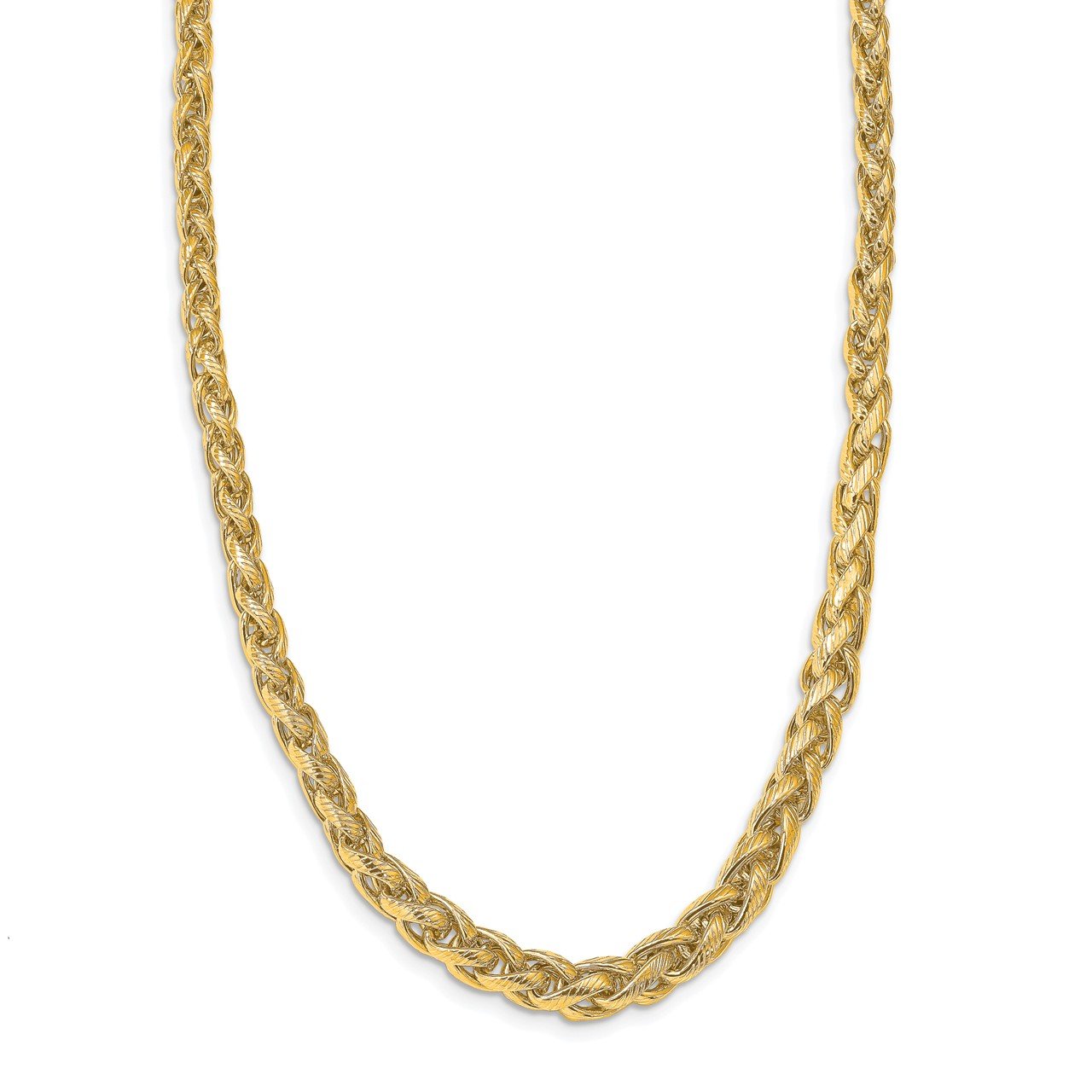 Leslie's 14k Polished and Textured with .5in ext Necklace