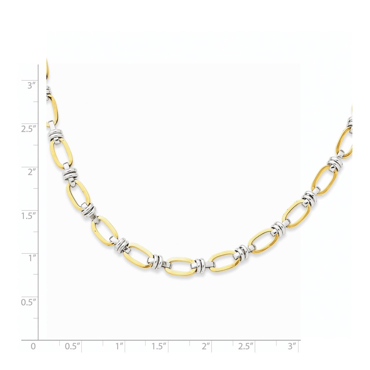 14k Two-tone Fancy Link Necklace-1