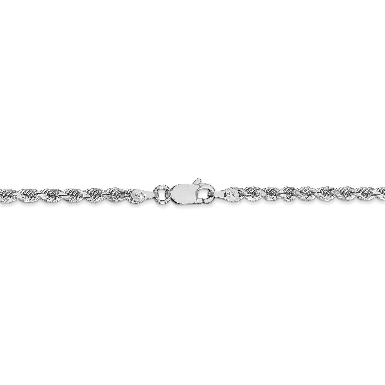 14k White Gold 2.75mm D/C Rope with Lobster Clasp Chain-3