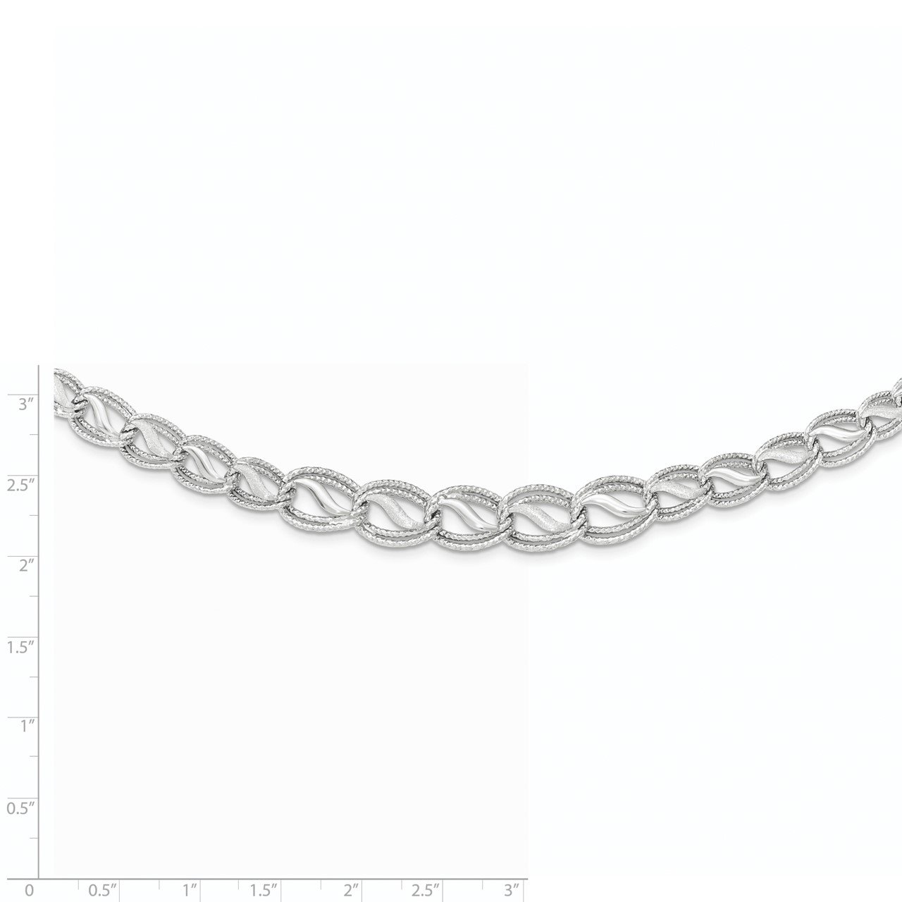 14K White Gold Diamond Cut Necklace-1
