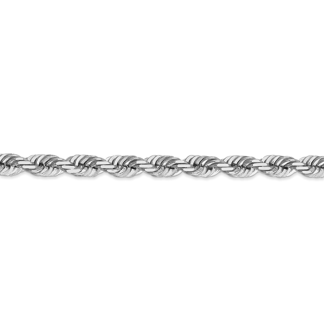 14k White Gold 5.5mm D/C Rope with Lobster Clasp Chain-2