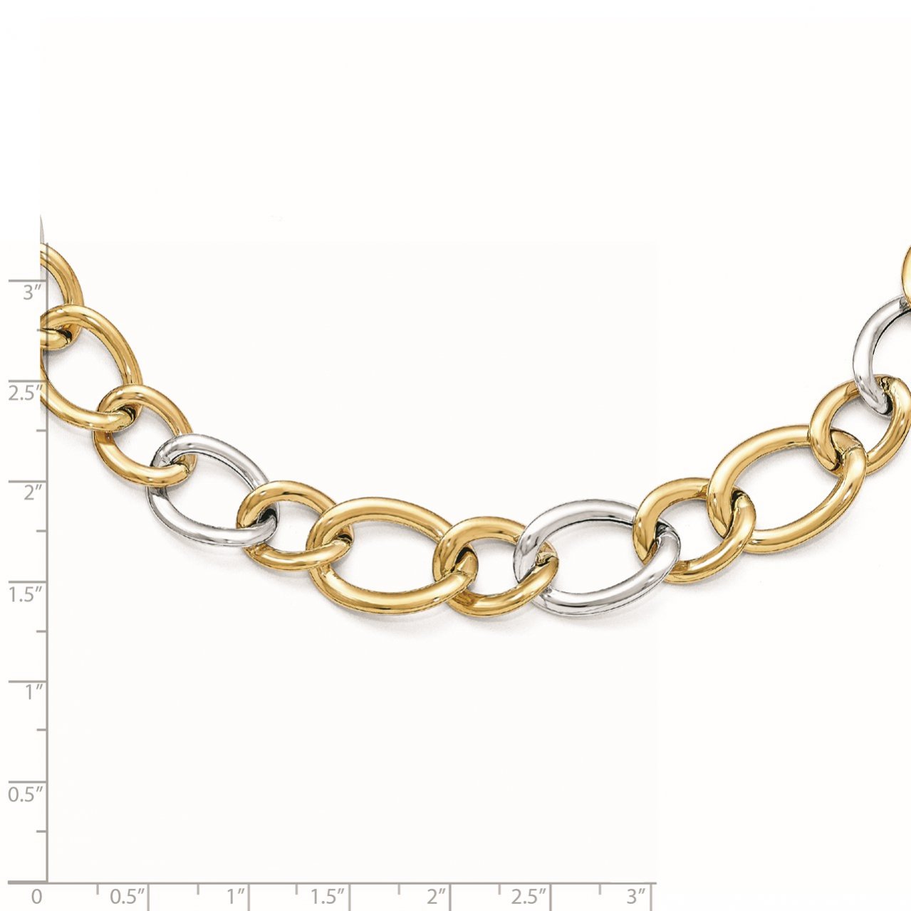 Leslie's 14k Two-tone Polished Link Necklace-2