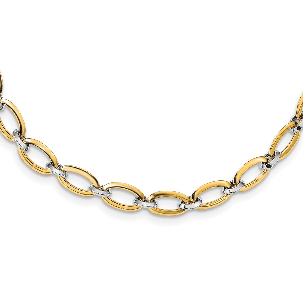 Leslie's 14K Two-tone Polished with .25in ext. Necklace