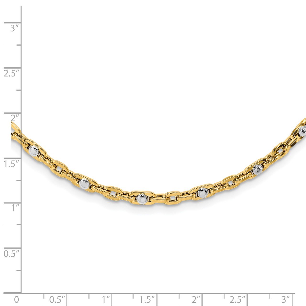 Leslie's 14K Two-tone Polished Link Necklace-3