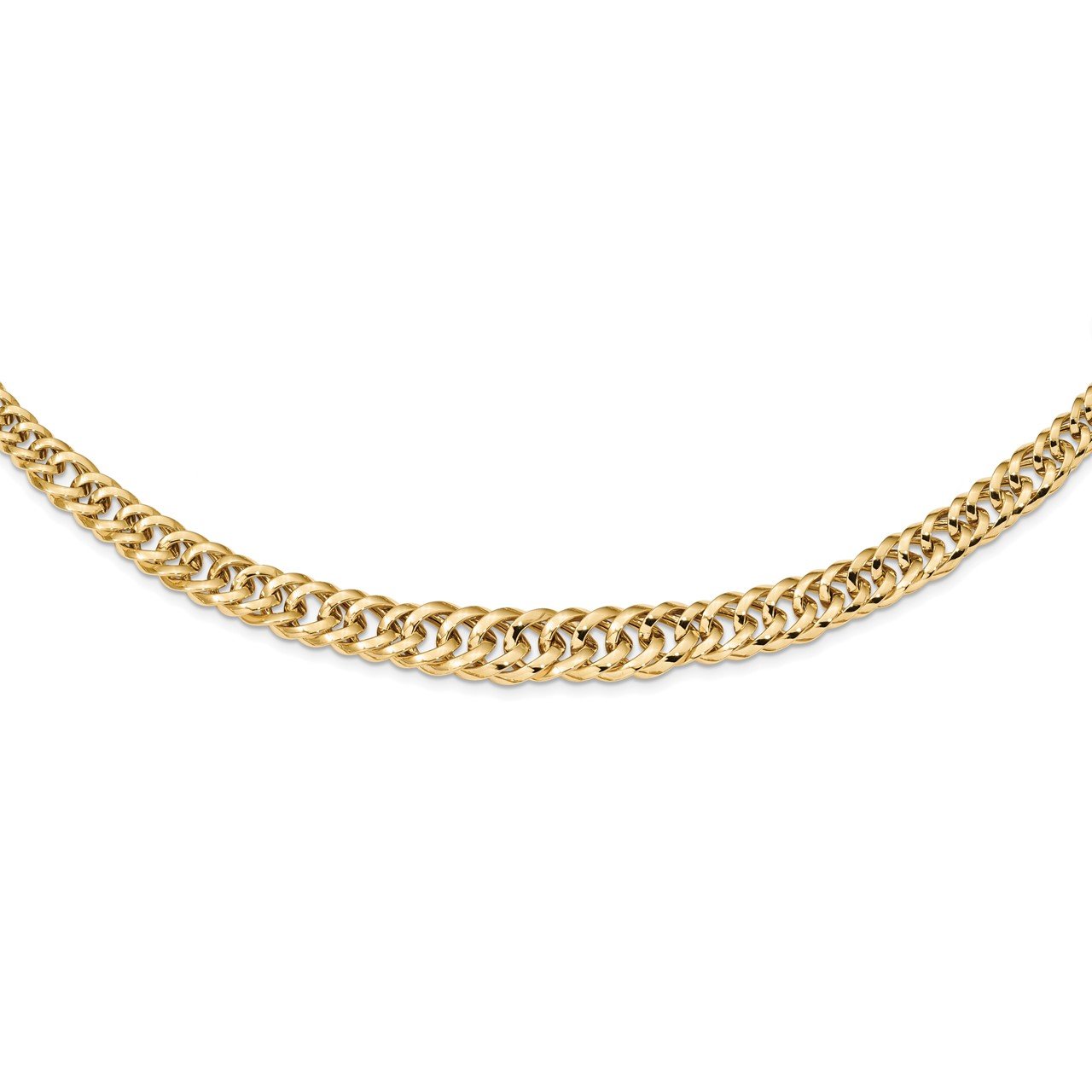14k Polished Fancy Graduated Curb Chain Necklace