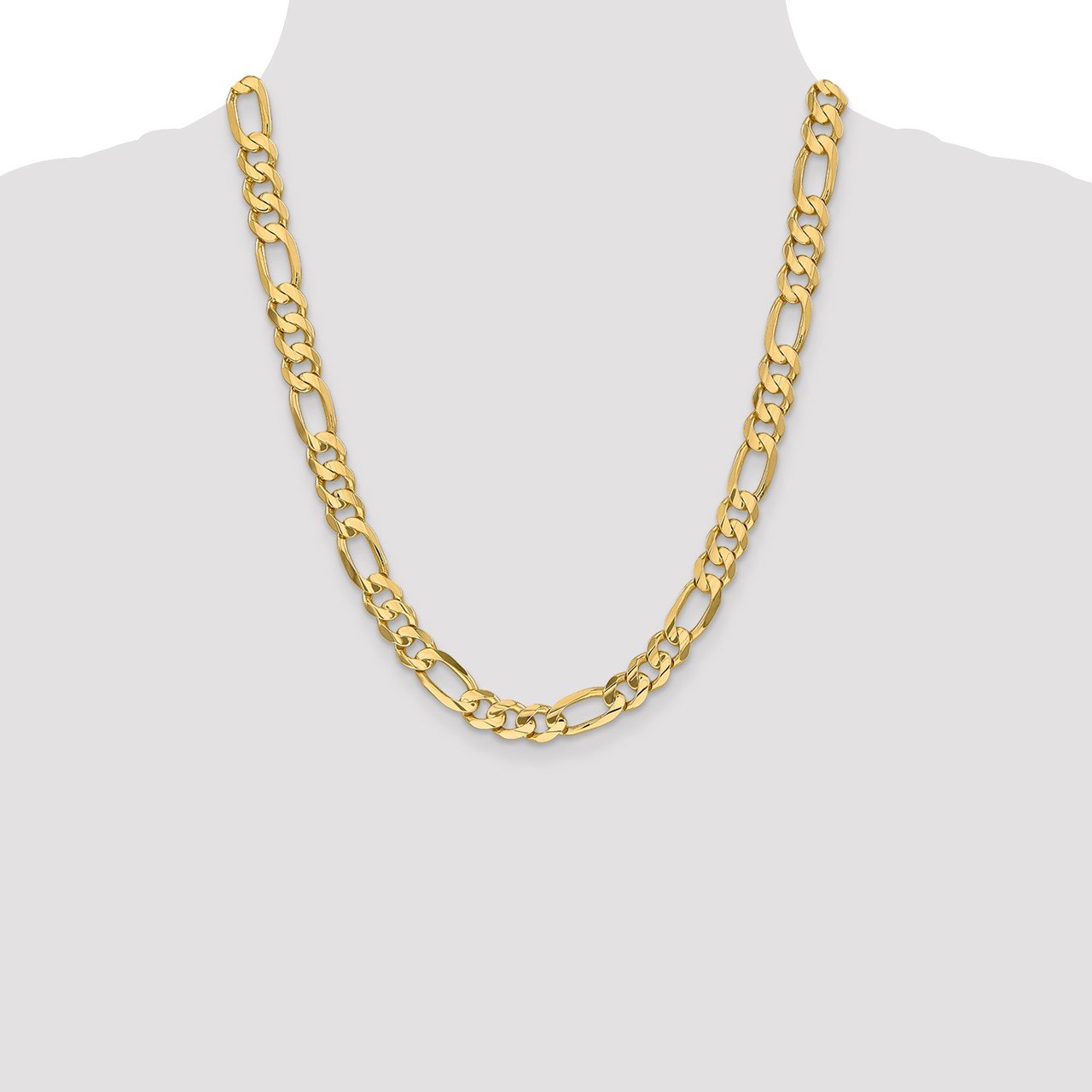 14k 8.75mm Concave Open Figaro Chain-1