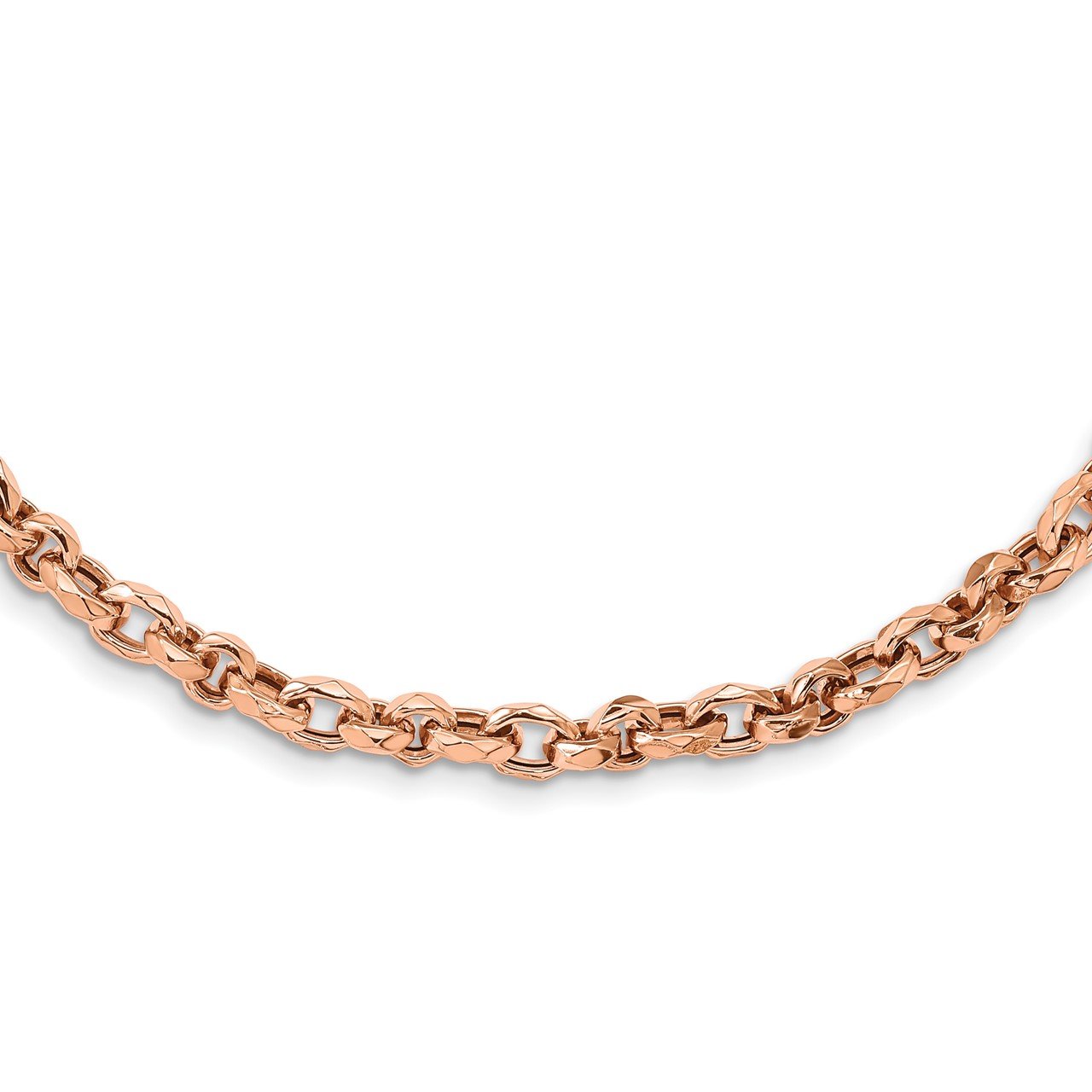 14K Rose Gold Polished Fancy Link Necklace