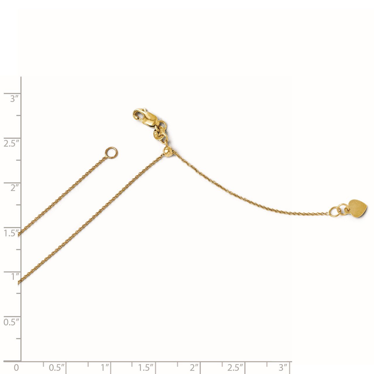 Leslie's 14K Adjustable .7mm Round Cable Chain-1