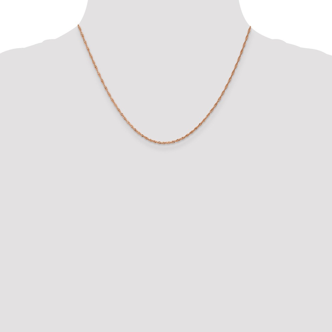 Leslie's 14K Rose Gold 1mm Singapore with Lobster Clasp Chain-1