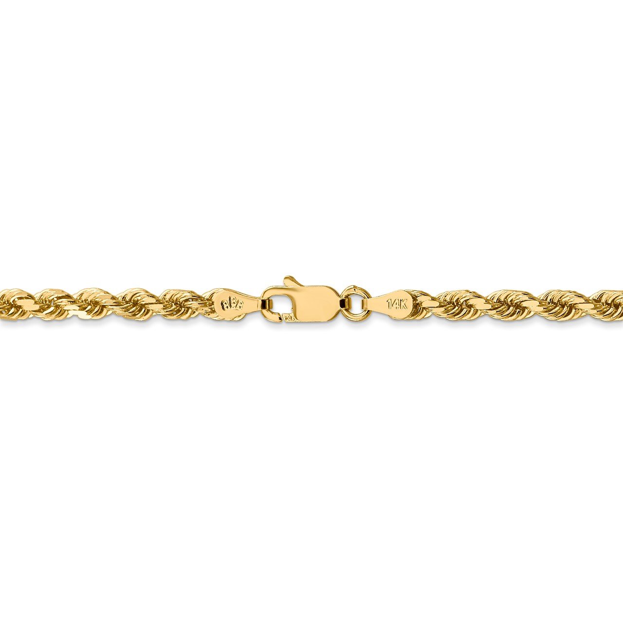 14k 3.5mm D/C Rope with Lobster Clasp Chain | The Gold Store