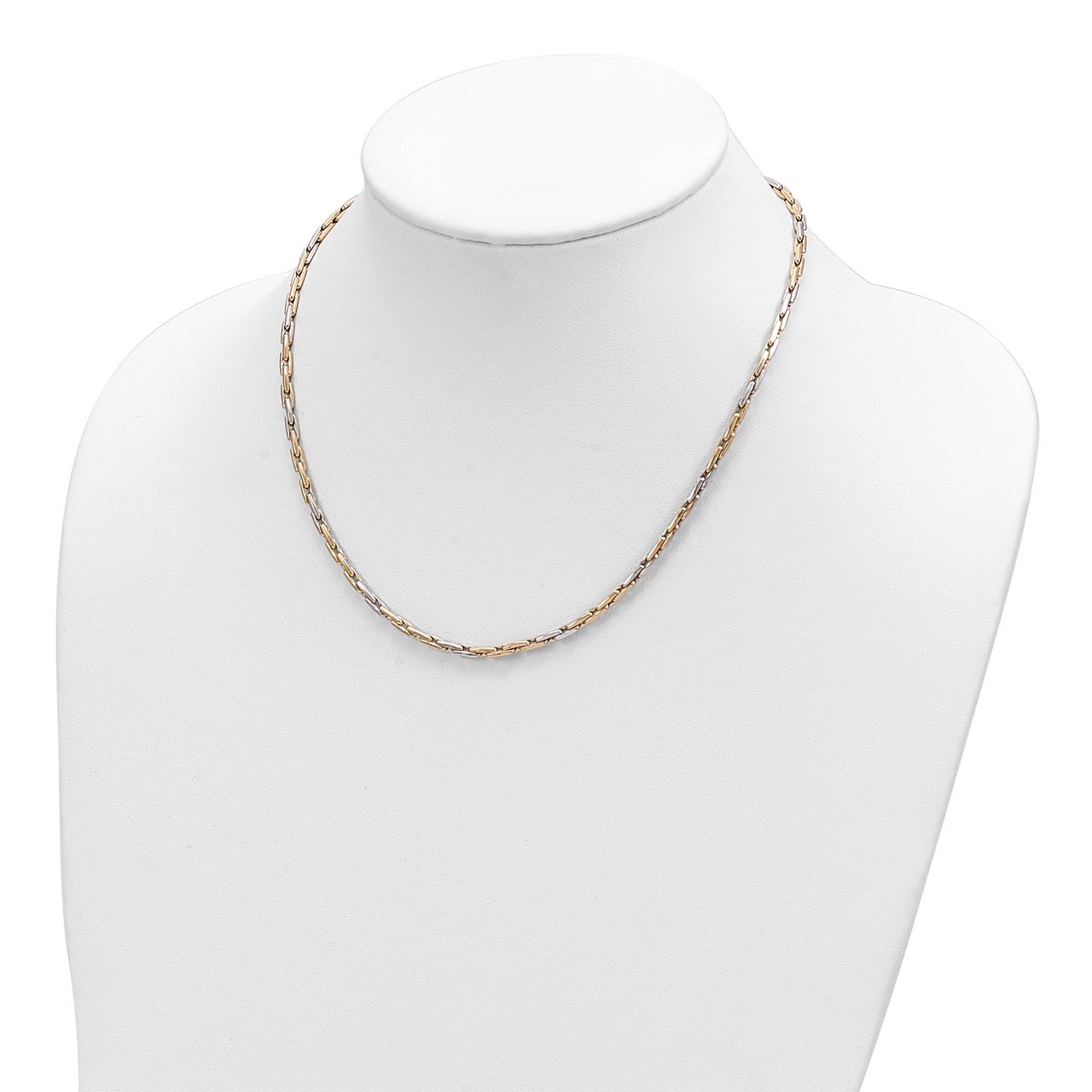 14K Two-Tone Polished Fancy Link Necklace-1