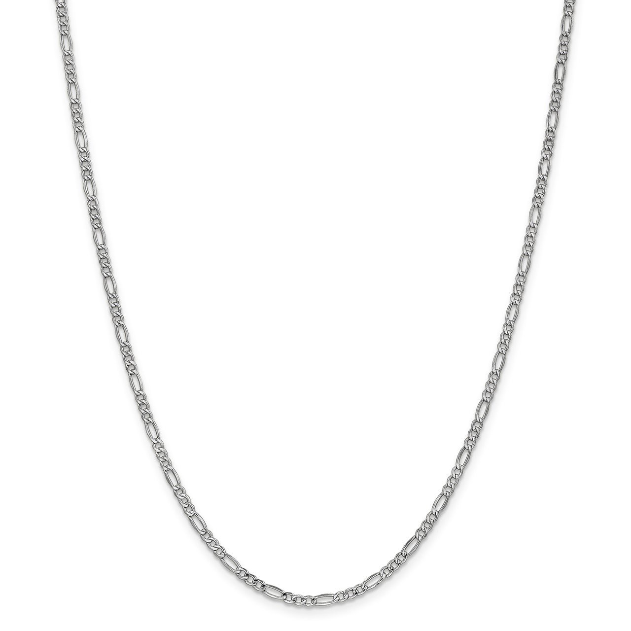 14k WG 2.5mm Semi-Solid Figaro Chain