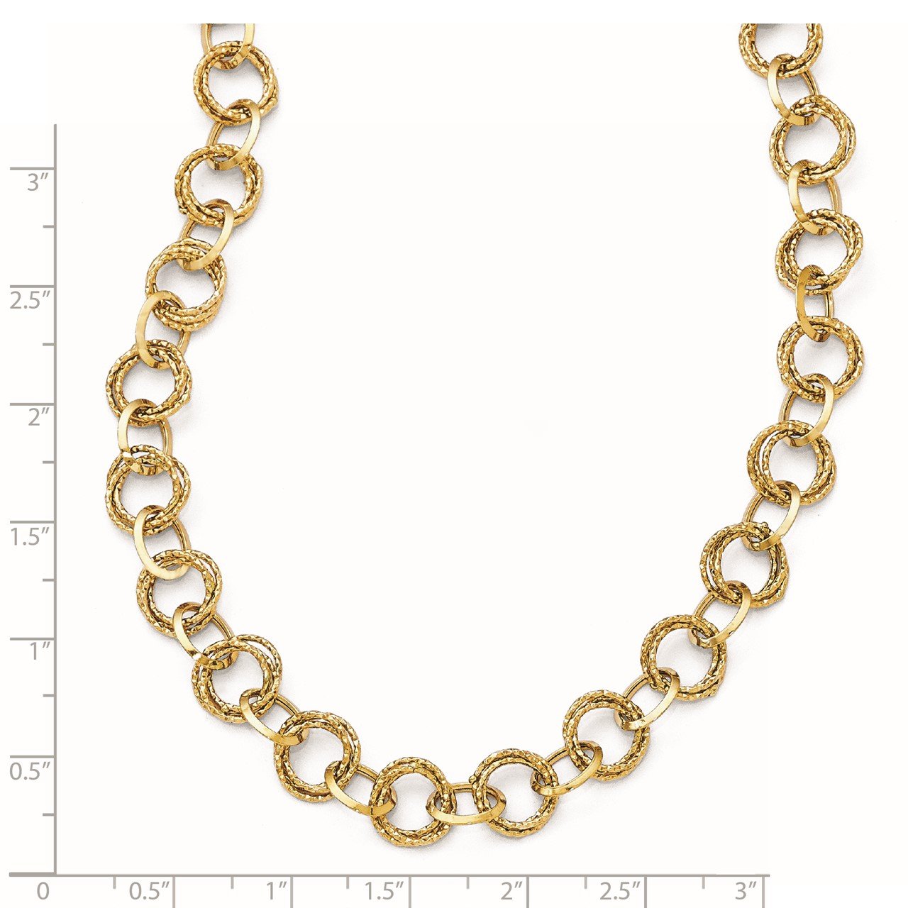 Leslie's 14k Polished and Textured Fancy Link Necklace-2