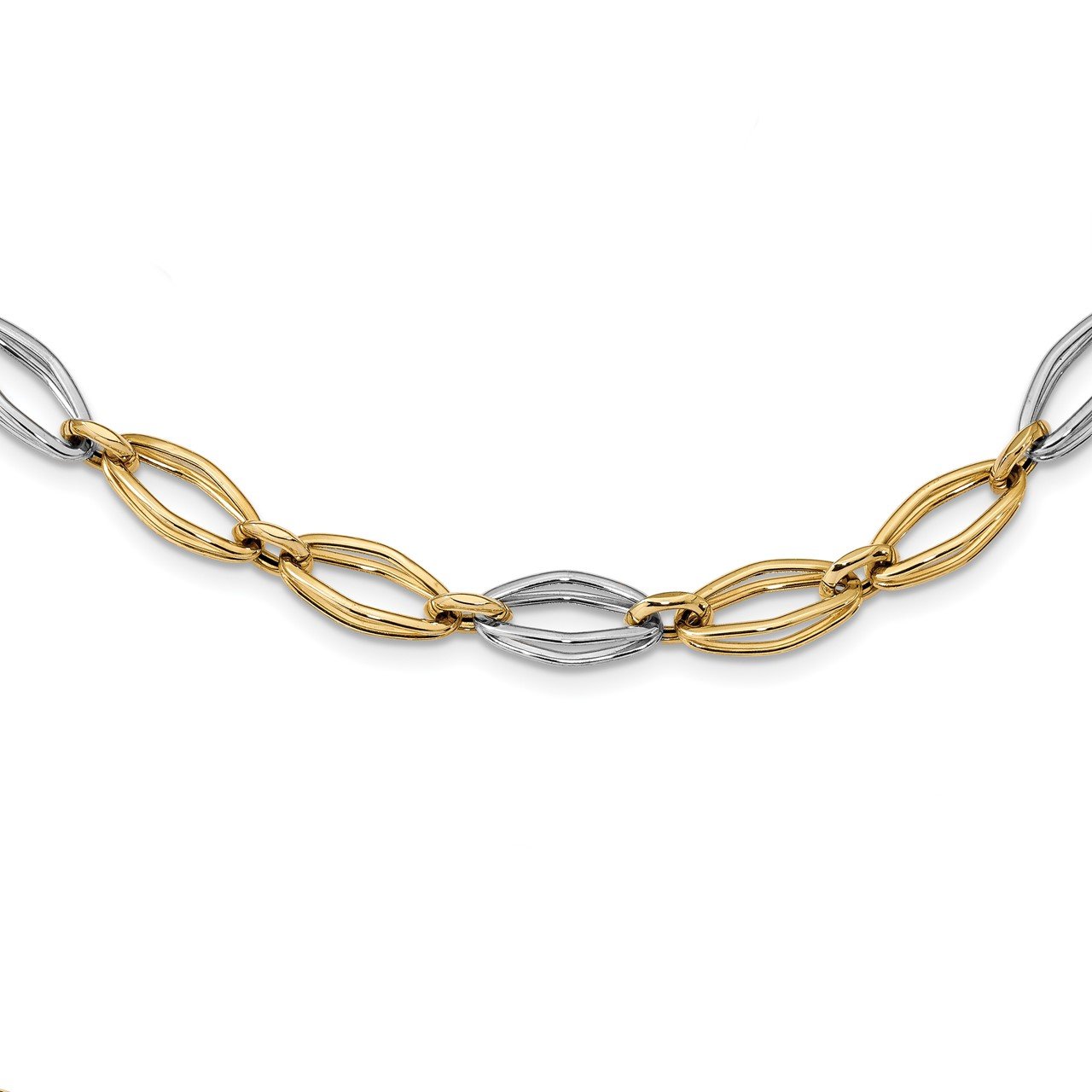 Leslie's 14K Two-tone Polished Fancy Link Necklace