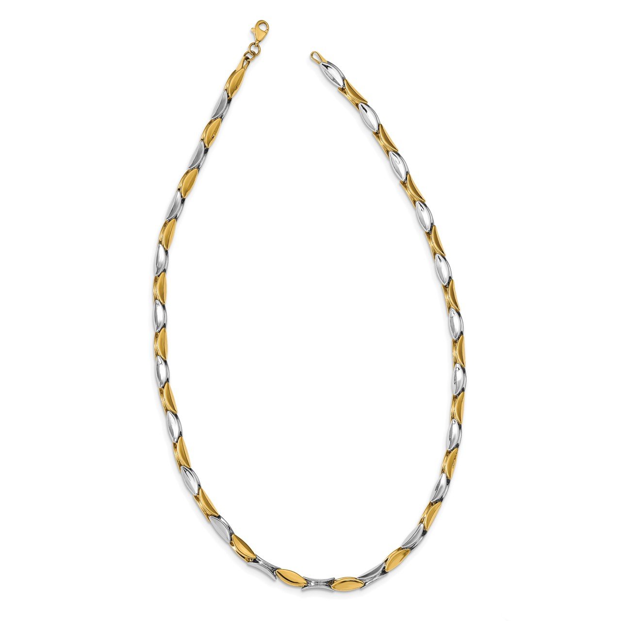Leslie's 14K Two-tone Polished Fancy Link Necklace-1