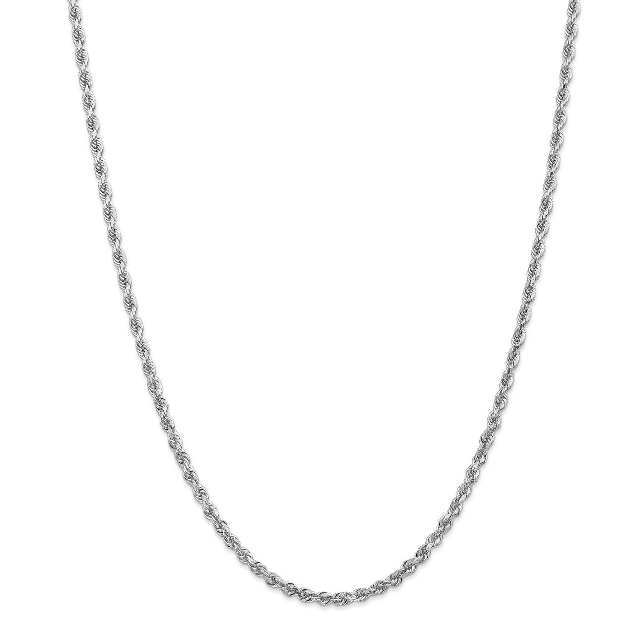 14k White Gold 3.35mm D/C Quadruple Rope Chain