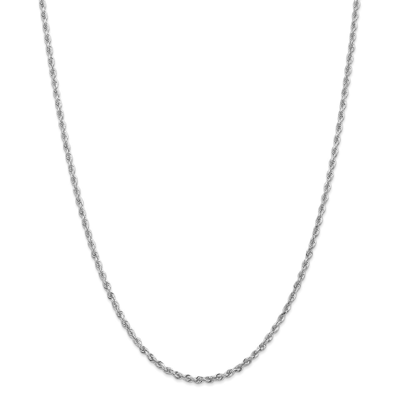 14k White Gold 2.75mm D/C Quadruple Rope Chain
