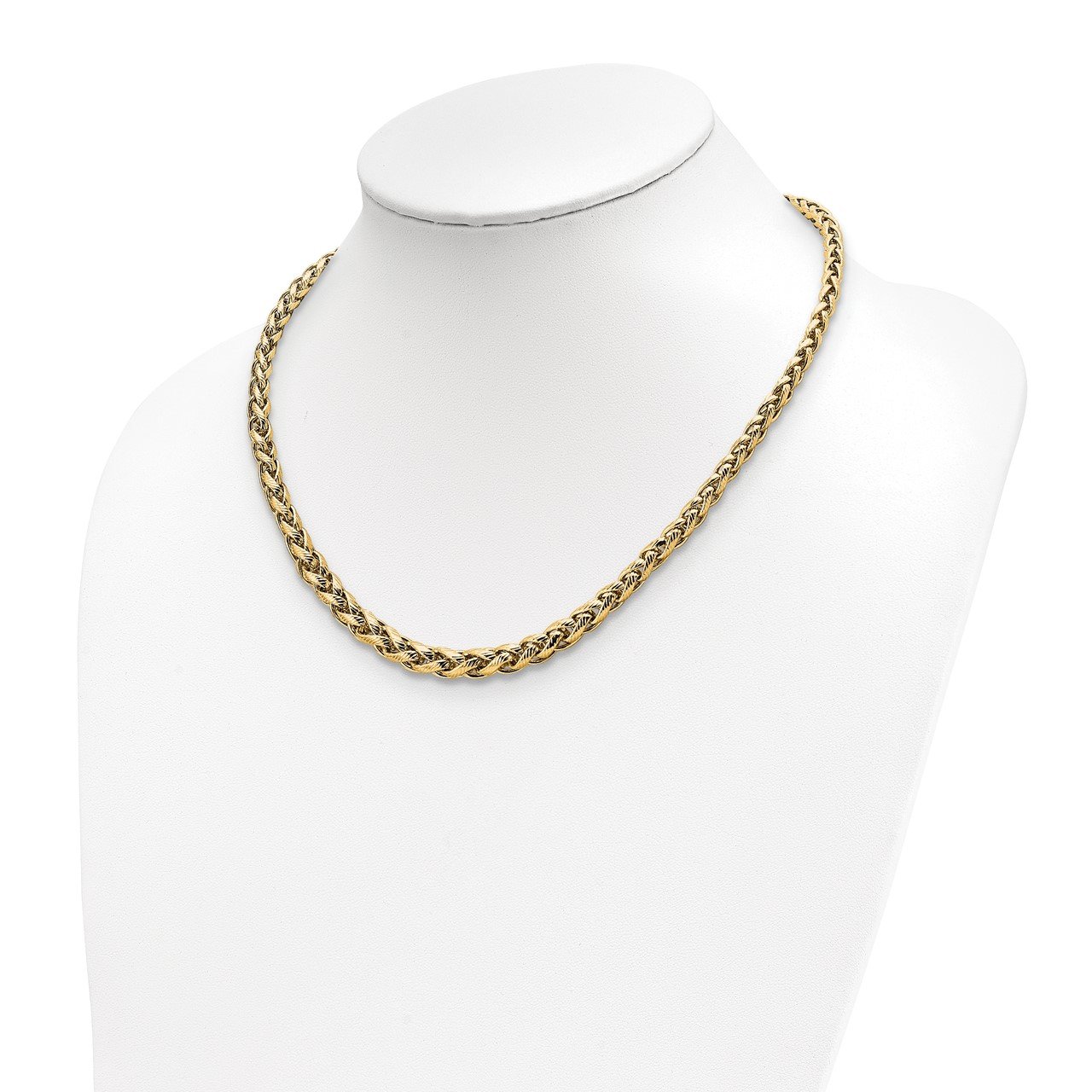 Leslie's 14k Polished and Textured with .5in ext Necklace-1