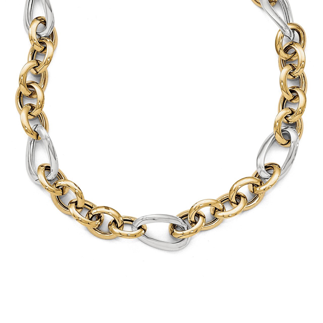 Leslie's 14k Two-tone Polished Fancy Link Necklace