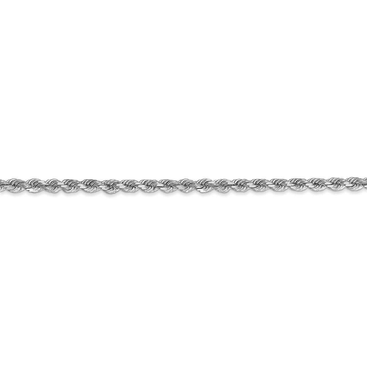 14k White Gold 2.75mm D/C Rope with Lobster Clasp Chain-2