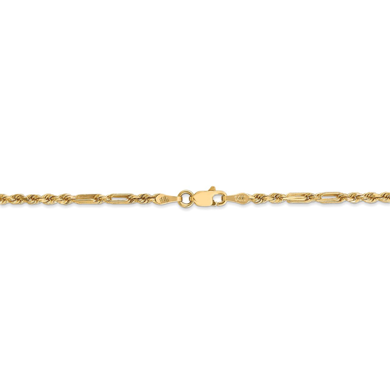 14k 2.5mm D/C Milano Rope Chain-3