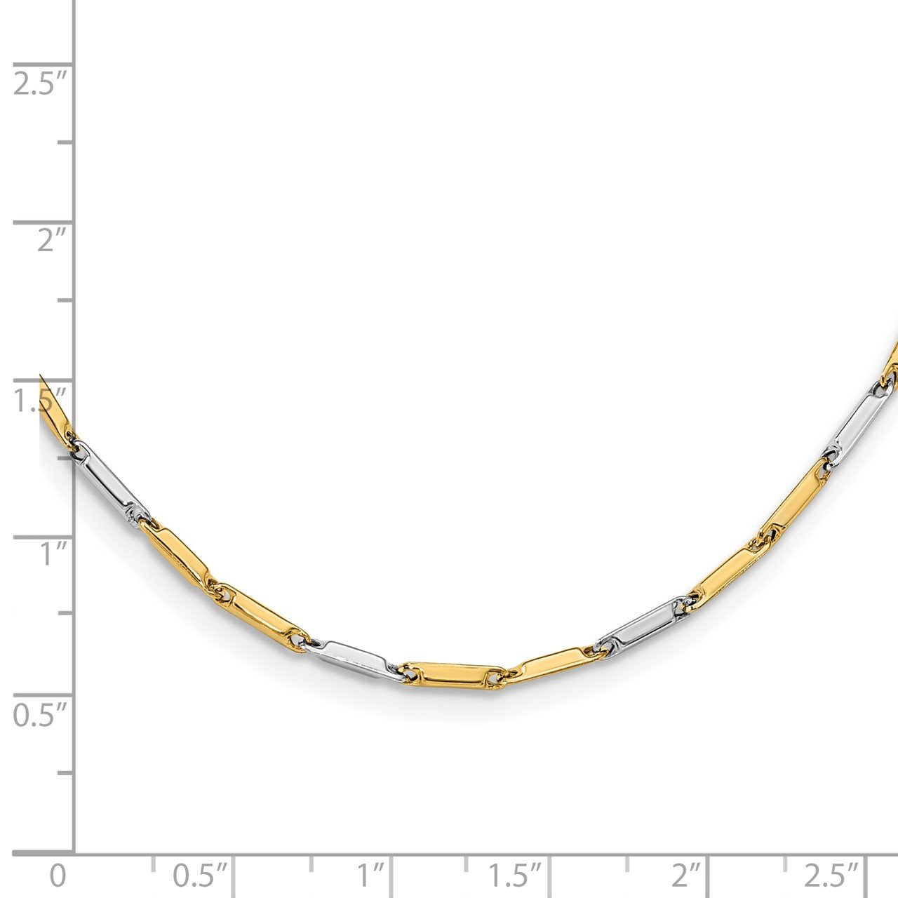 Leslie's 14K Two-tone Polished Link Necklace-3