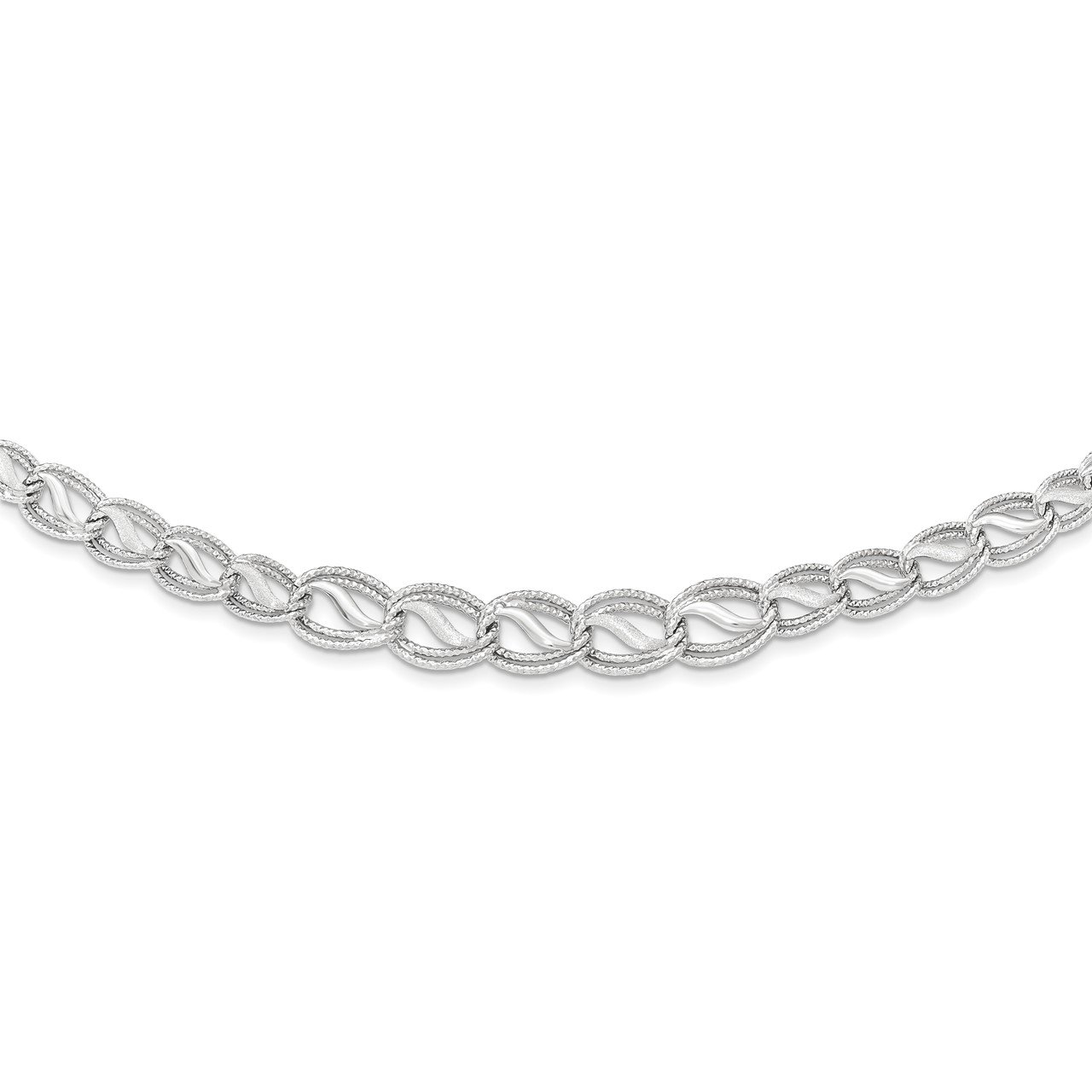 14K White Gold Diamond Cut Necklace