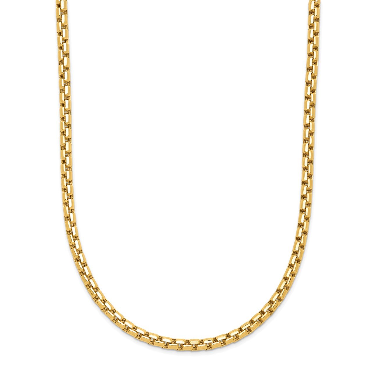 14k Polished and D/C 2.4mm Hollow Round Box 24in Chain-1