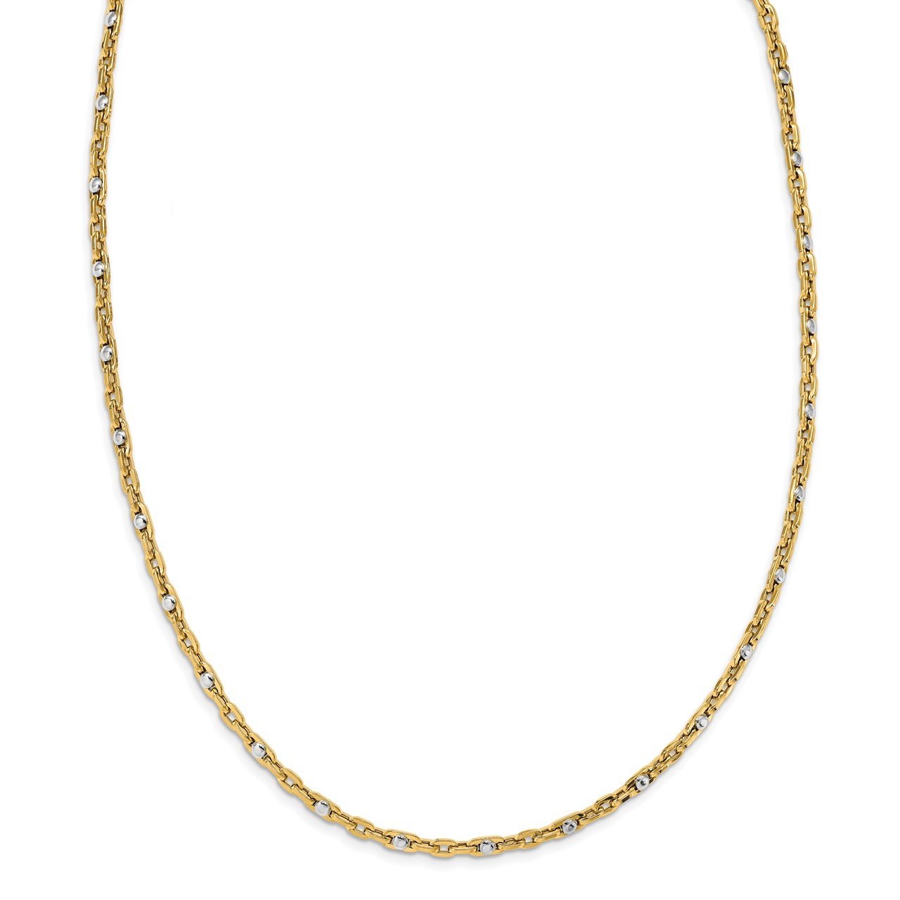 Leslie's 14K Two-tone Polished Link Necklace-2