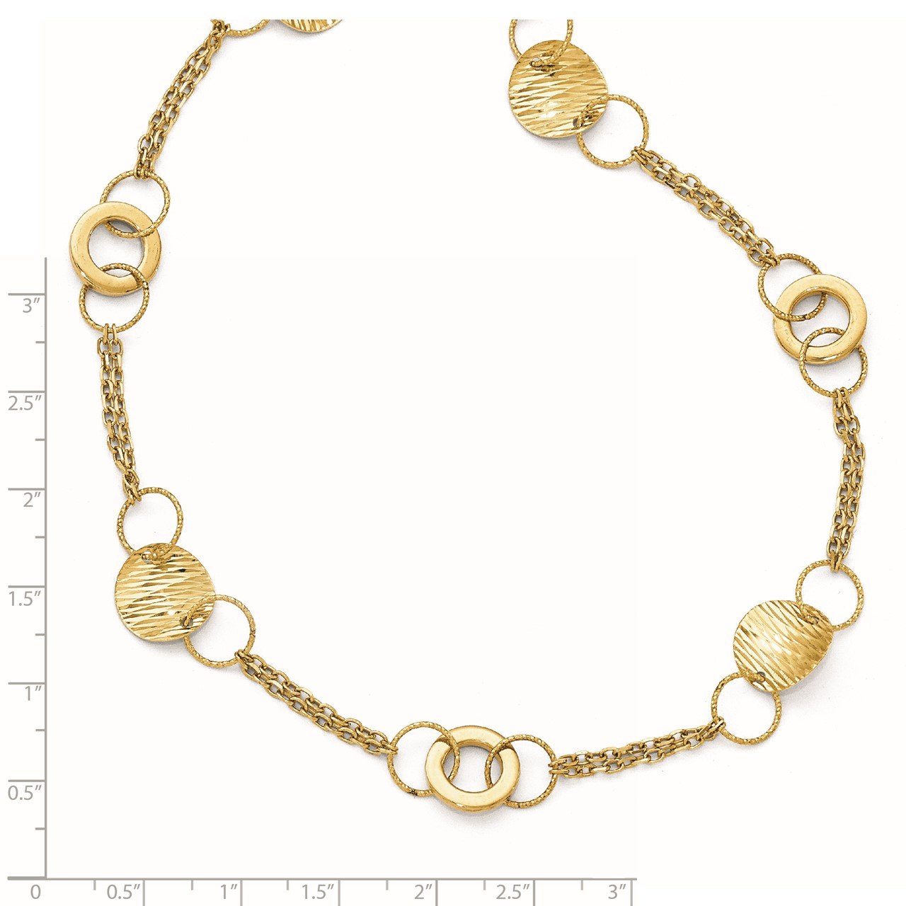 Leslie's 14k Polished Textured Fancy Link Necklace-2