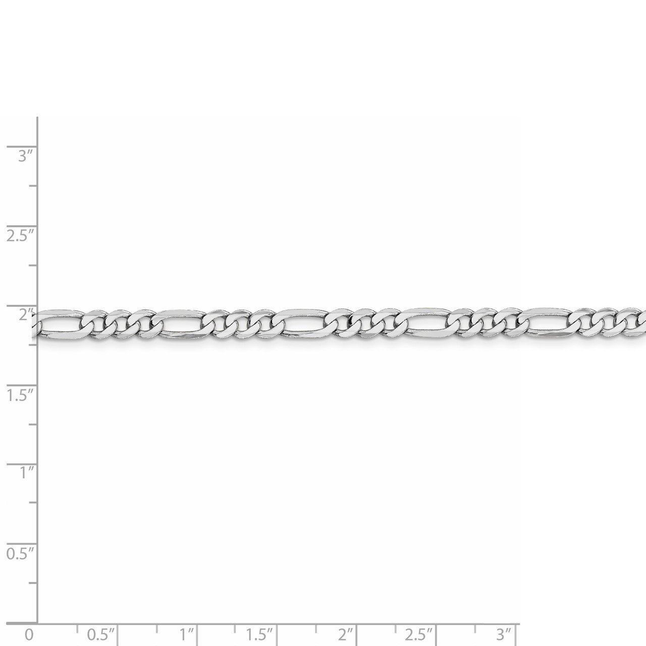 Leslie's 14K White Gold 5mm Flat Figaro Chain-4