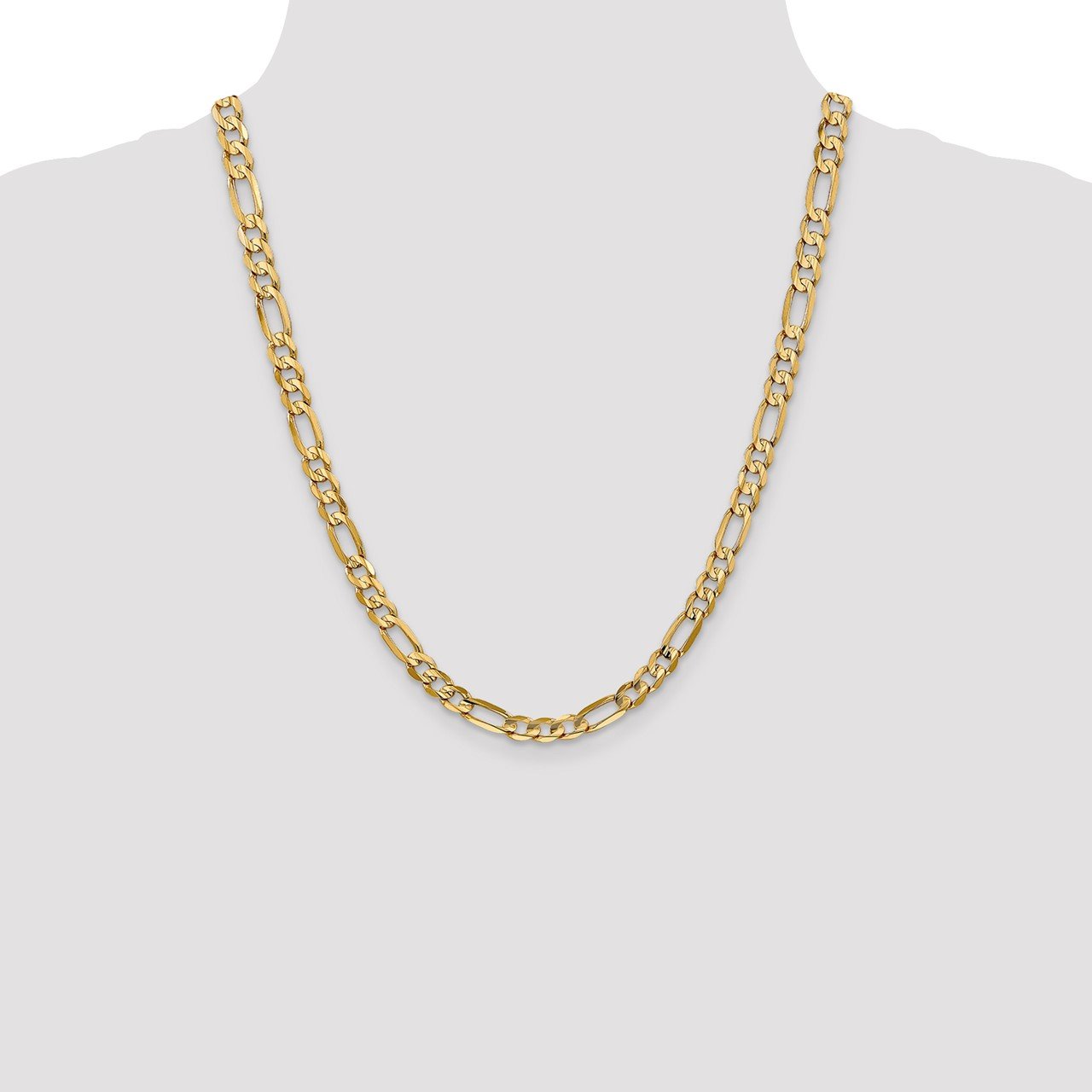 14k 6mm Concave Open Figaro Chain-1