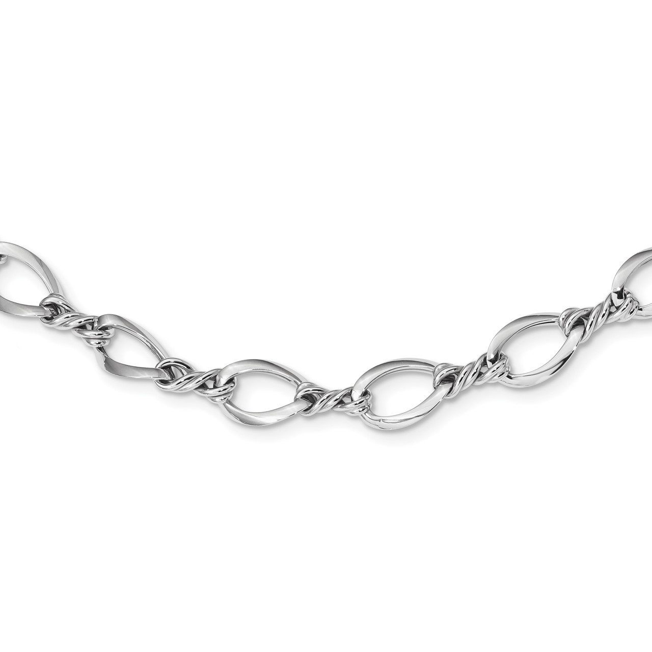 14k White Gold Fancy Link 18in Necklace