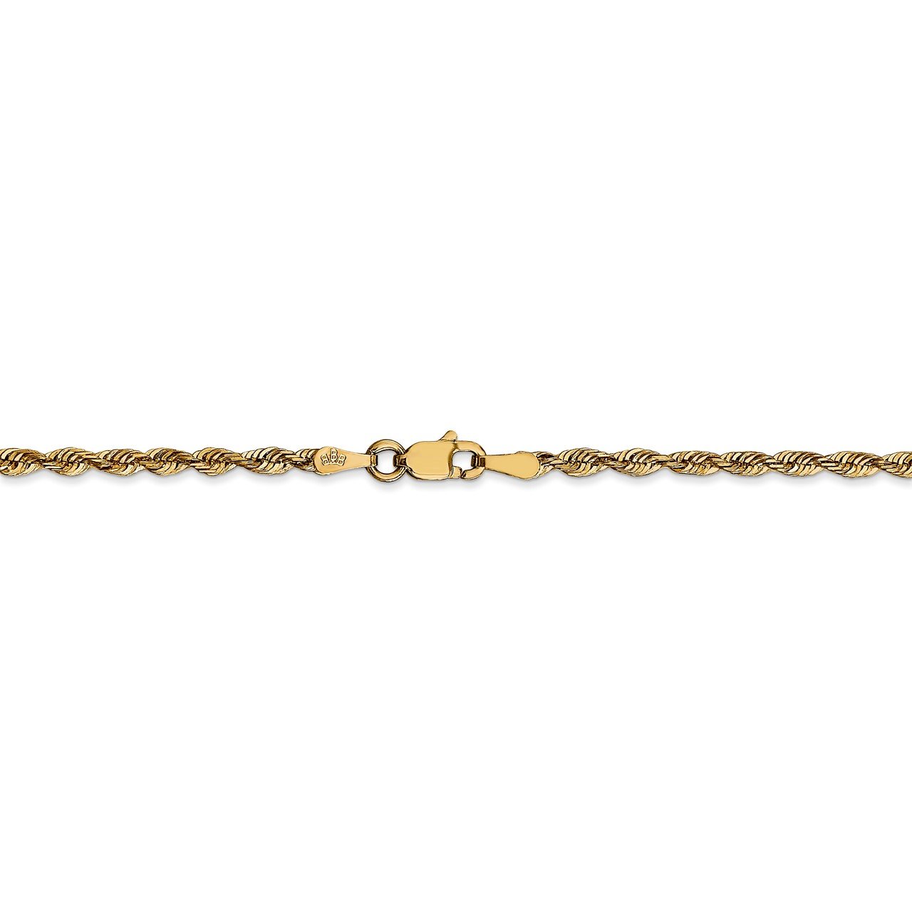 14k 2.5mm Extra-Light D/C Rope Chain-3