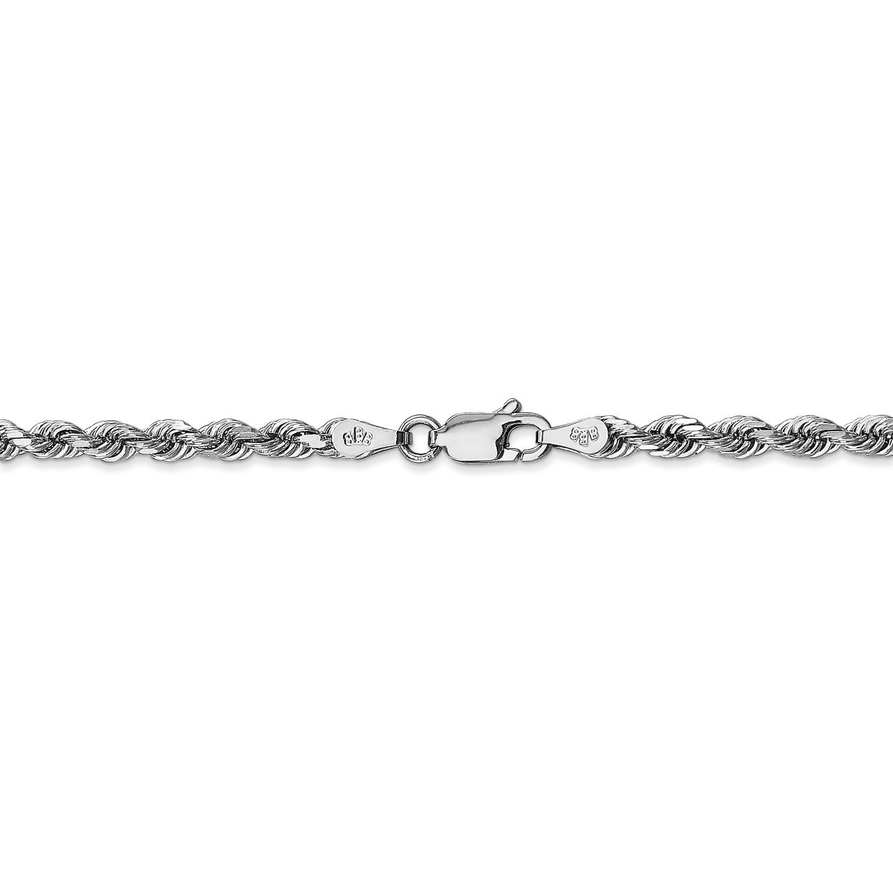 14k White Gold 3.35mm D/C Quadruple Rope Chain-3