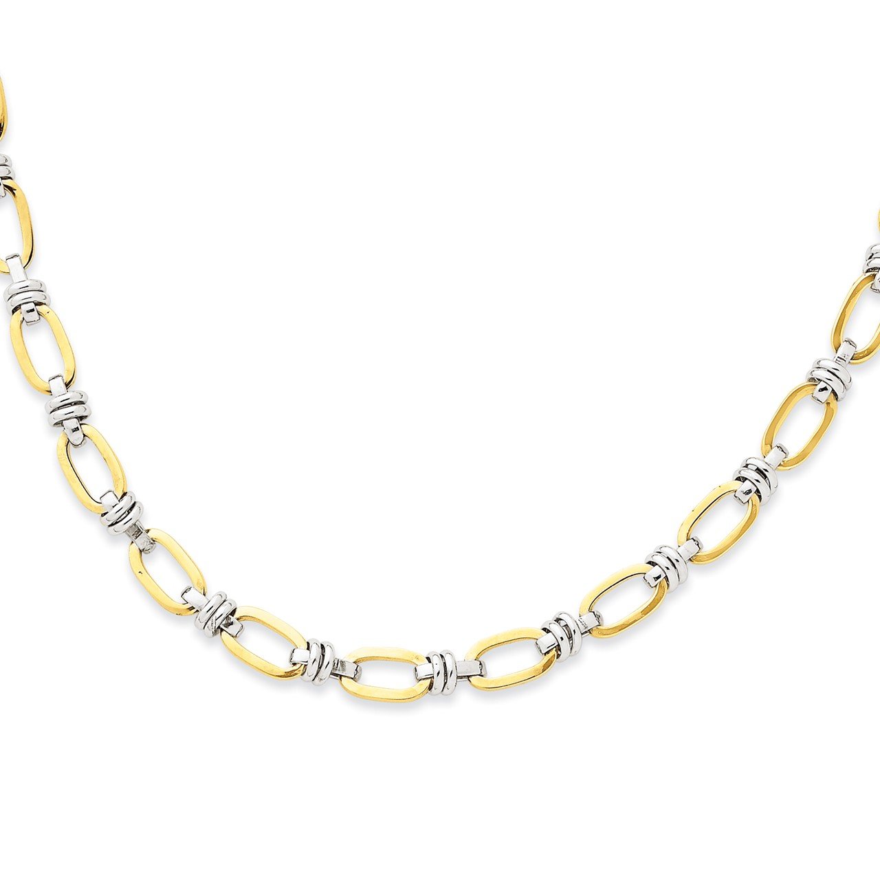 14k Two-tone Fancy Link Necklace