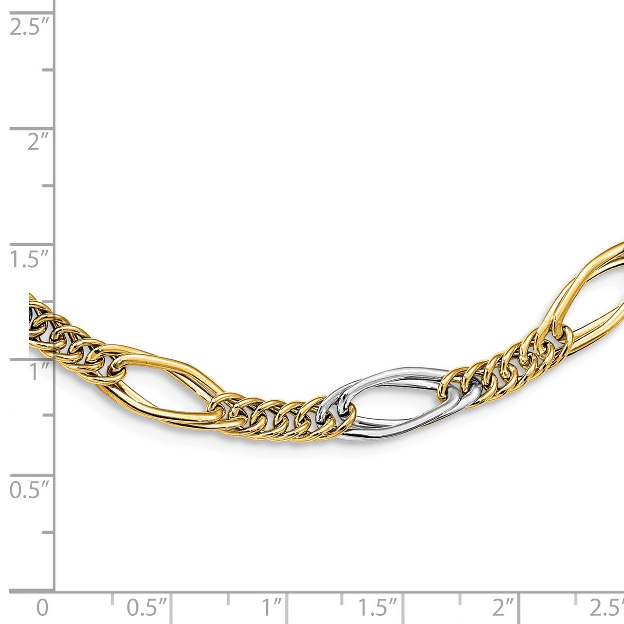 Leslie's 14k Rhodium Polished Fancy Link Necklace-3