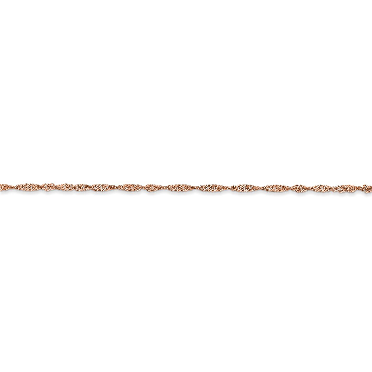 Leslie's 14K Rose Gold 1mm Singapore with Lobster Clasp Chain-2