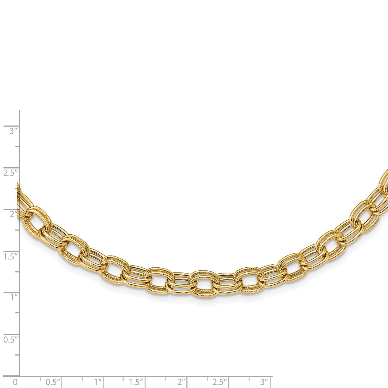 14k Polished Fancy Link Necklace-2